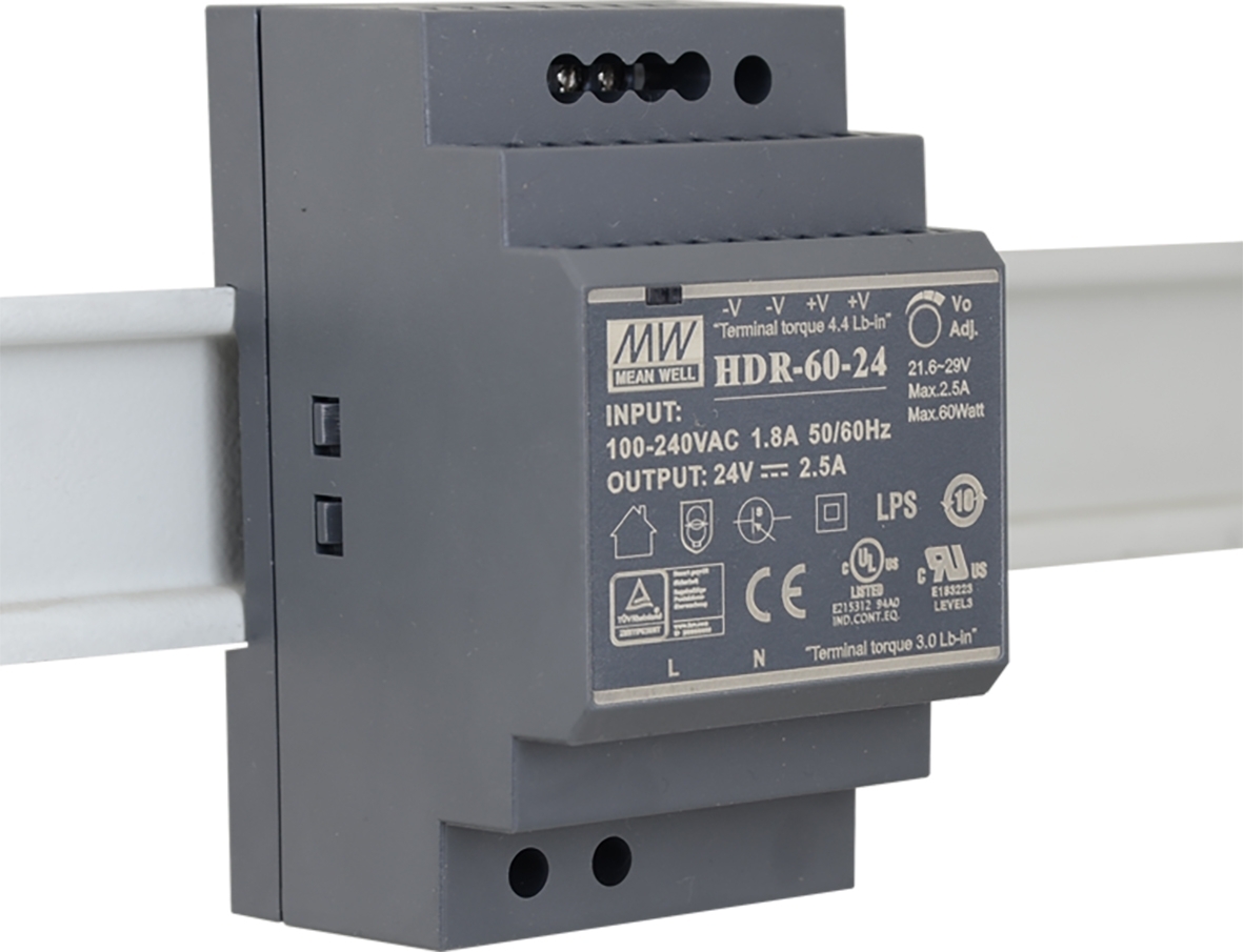 HDR-60-24 Netzteil für verschiedene USB 3.2 Gen 1, 7 Port DIN-Rail USB HUB HDR-60-24 Netzteil für verschiedene USB 3.2 Gen 1, 7 Port DIN-Rail USB HUB