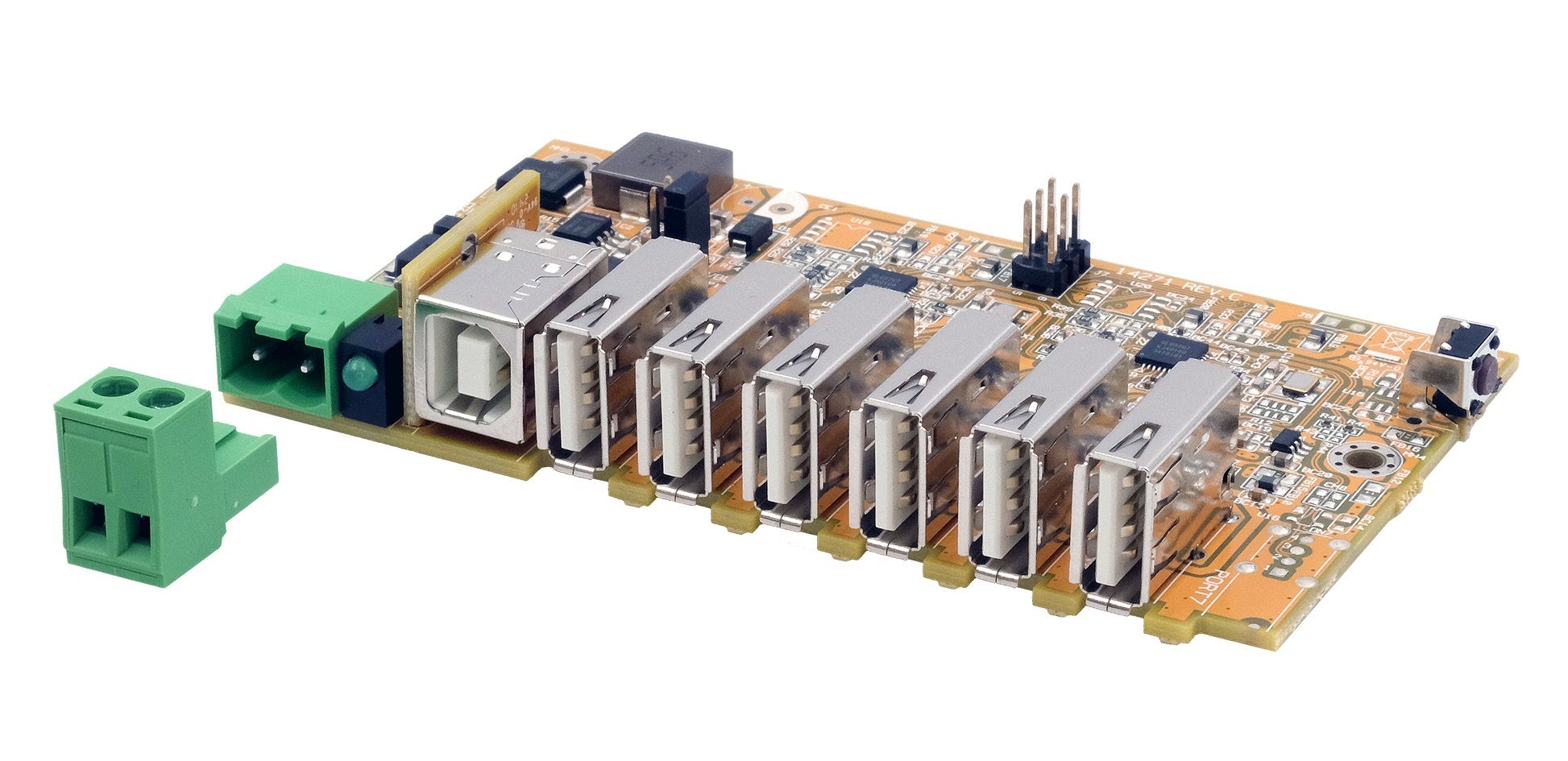 Managed 6-Port USB 2.0 HUB-Platine mit 15KV ESD Überspannungsschutz Managed 6-Port USB 2.0 HUB-Platine mit 15KV ESD Überspannungsschutz