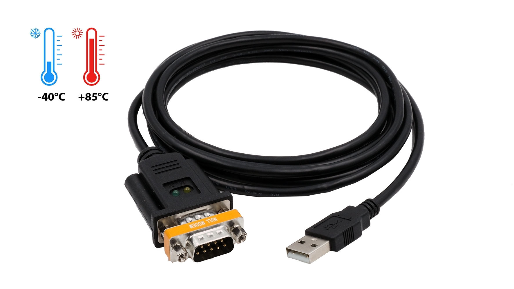 USB 2.0 to 1S x Serial RS-232 ports (FTDI) for temperature from -40°C to +85°C