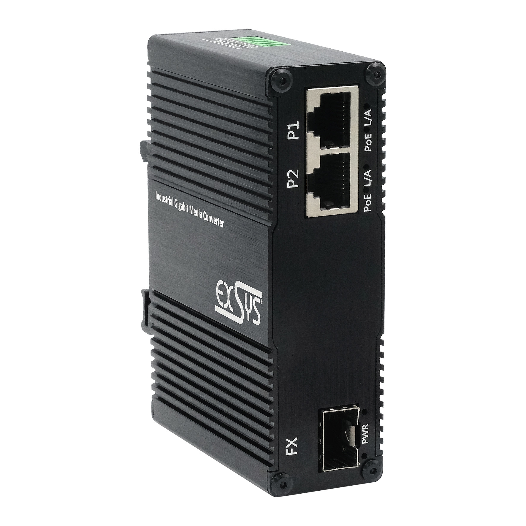 2-Port PoE++ Media Converter 90W, SFP, -40°C to +80°C