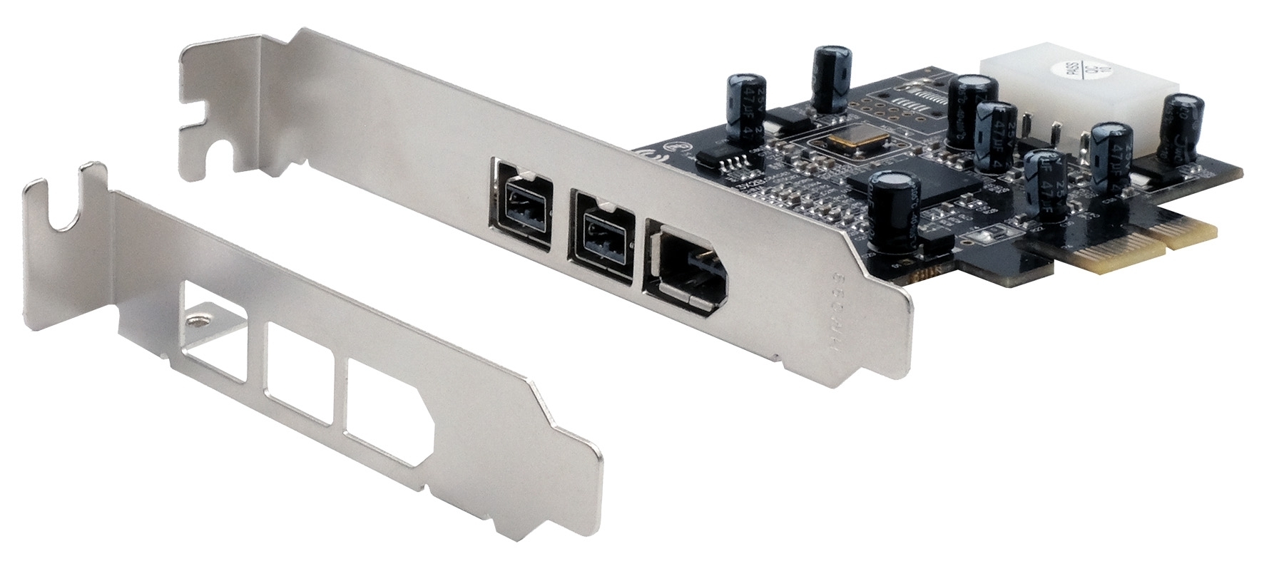 PCIe FireWire 1394b/a Karte mit 3 Ports (TI Chipsatz) inkl. Low Profile Bracket