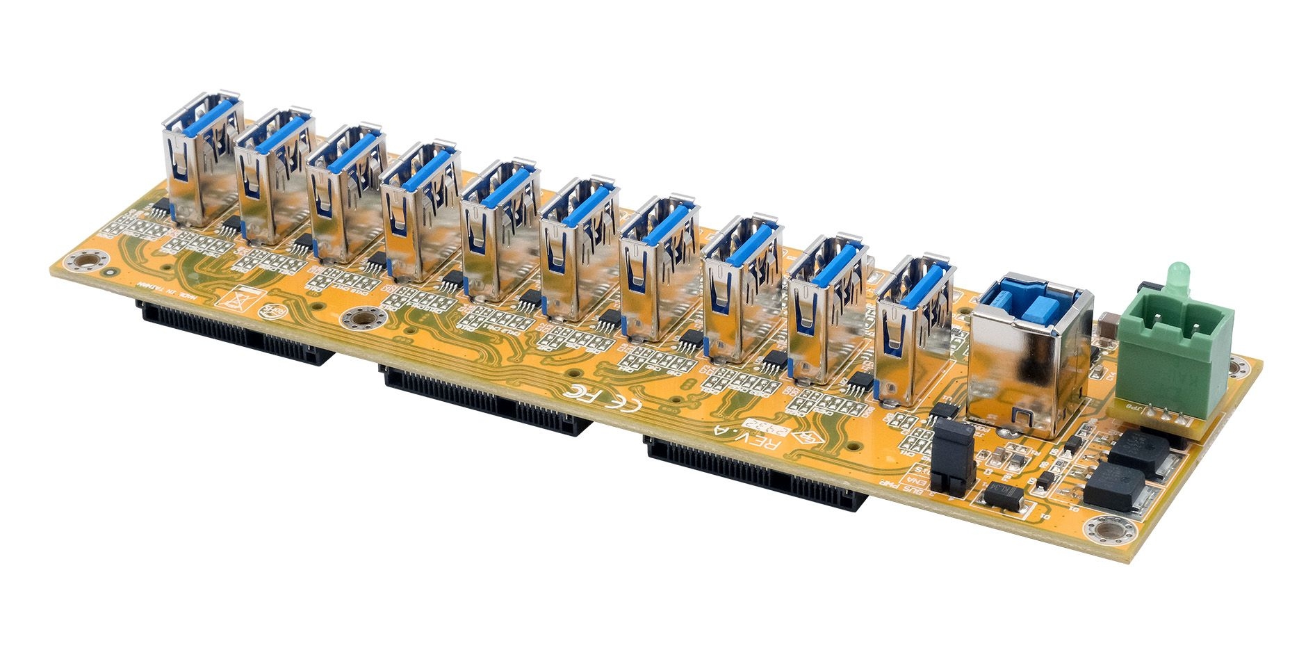 10-Port USB 3.2 Gen 1 HUB-Platine mit 15KV ESD Überspannungsschutz 10-Port USB 3.2 Gen 1 HUB-Platine mit 15KV ESD Überspannungsschutz