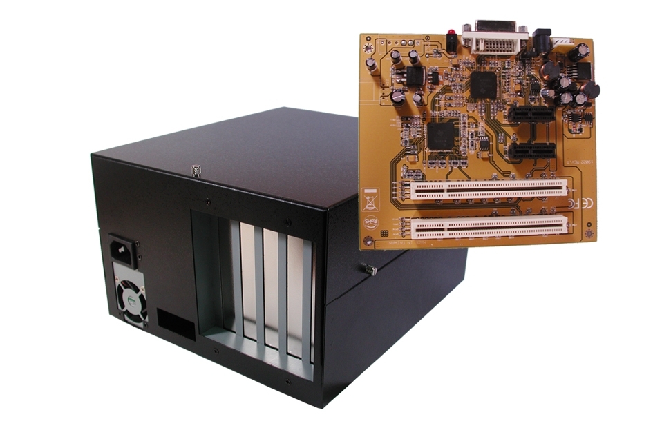 Pci Box Rails Expansion Box mit 2x PCI & PCIe-Slots, 25cm, 220W Netzteil | EX-1042