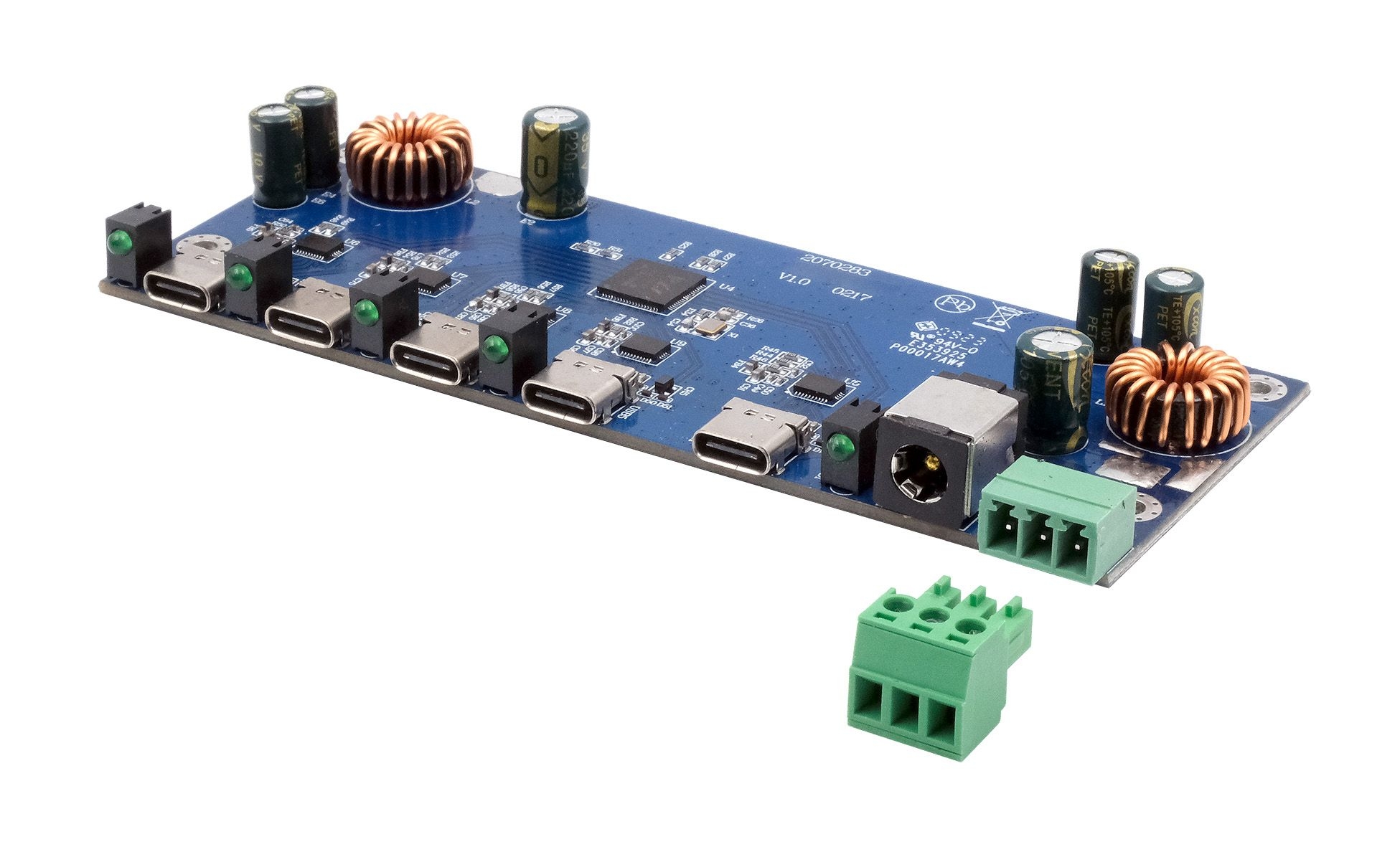 4-Port USB 3.2 Gen 2x1 HUB-Platine, 4x USB-C, 15KV Überspannungsschutz 4-Port USB 3.2 Gen 2x1 HUB-Platine, 4x USB-C, 15KV Überspannungsschutz
