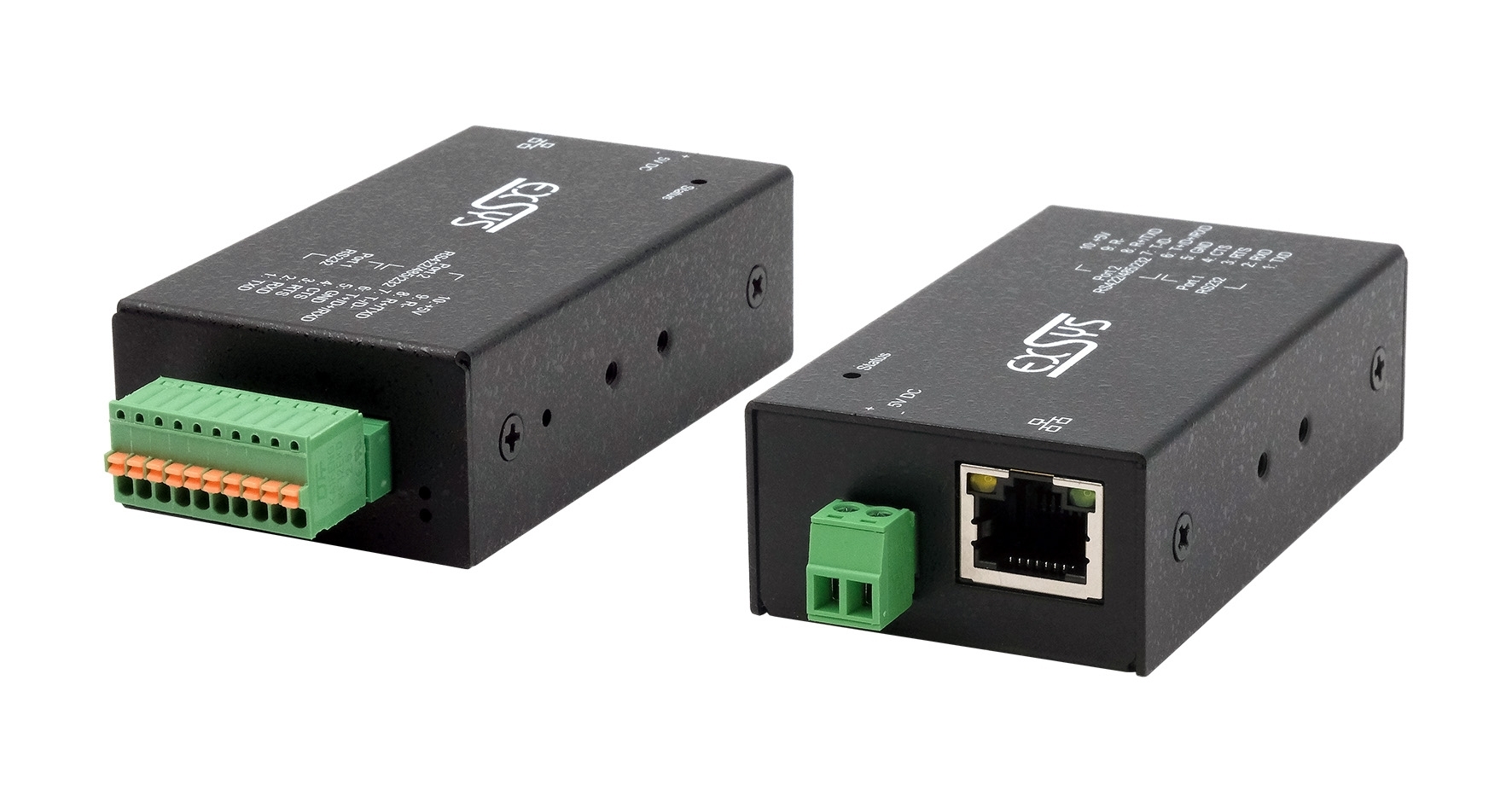 Ethernet zu 1 x RS-232 und 1 x RS-422/485, inkl. DIN-Rail Kit und Wandmontagehalterung
