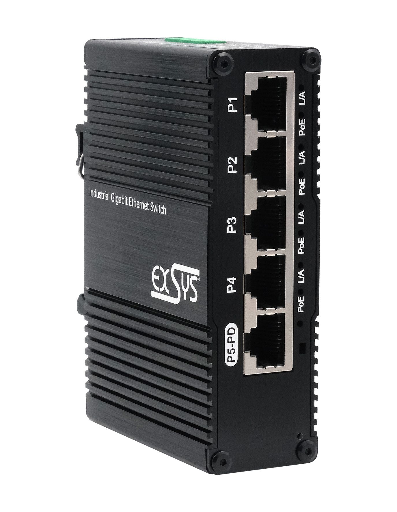 Mini 5-Port Industrial Gigabit PoE Pass-Through Switch, unmanaged