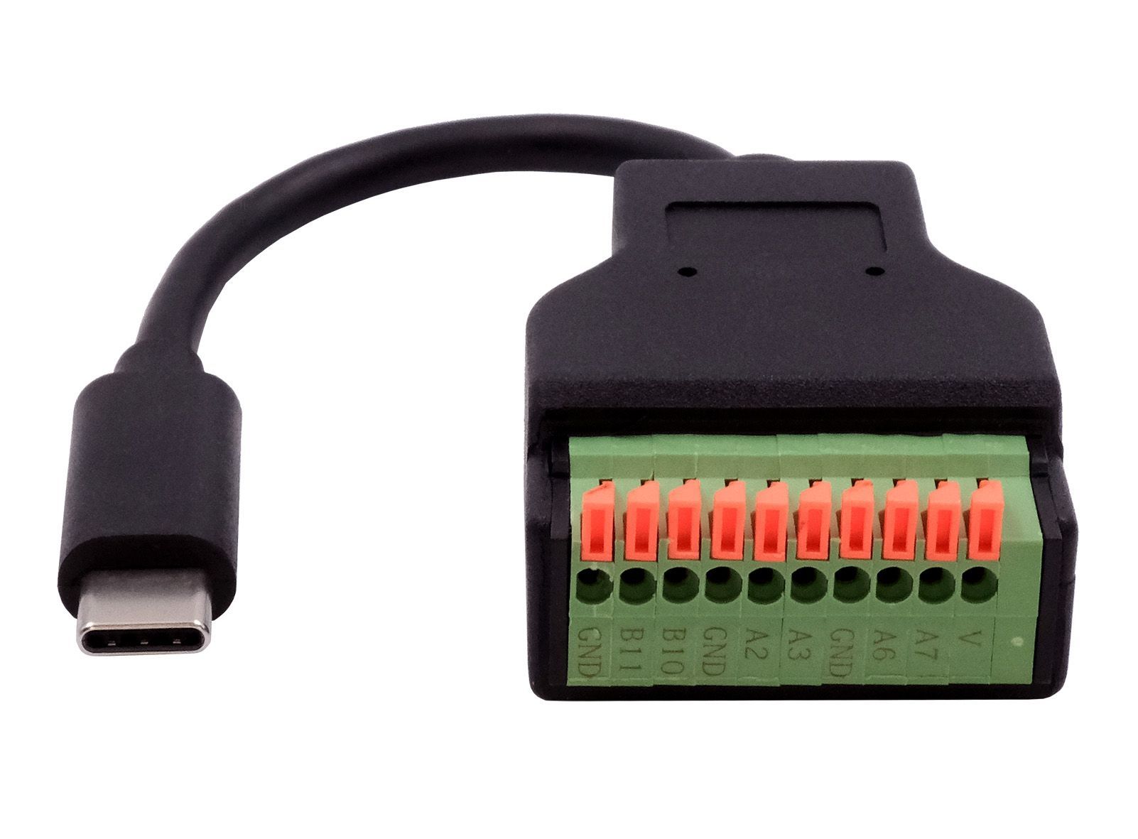 Kabel-Adapter USB-C Stecker zu 10-pin Terminal Block mit Drucktaster ...