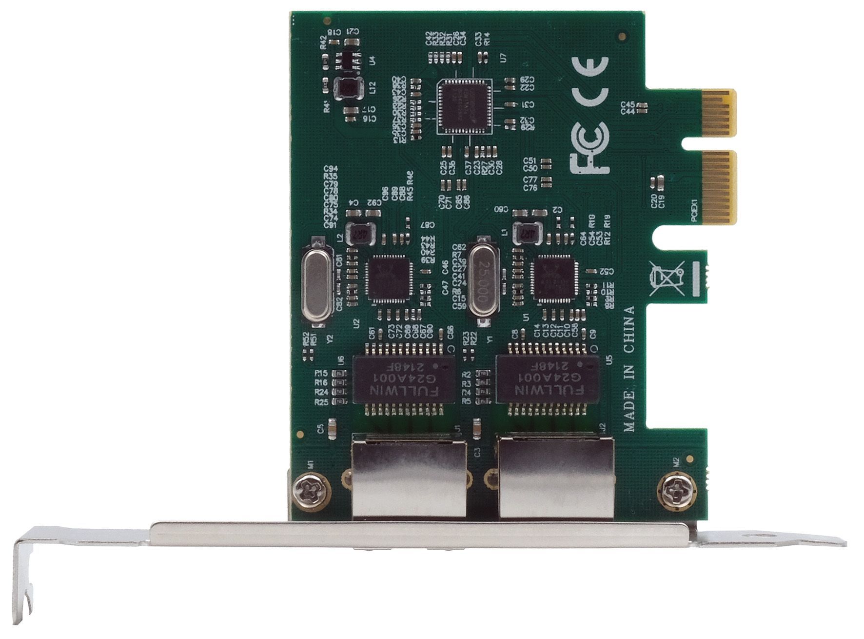 Dual 1 Gigabit Ethernet PCIe (x1) Card (Realtek RTL8111F) | EX-60102