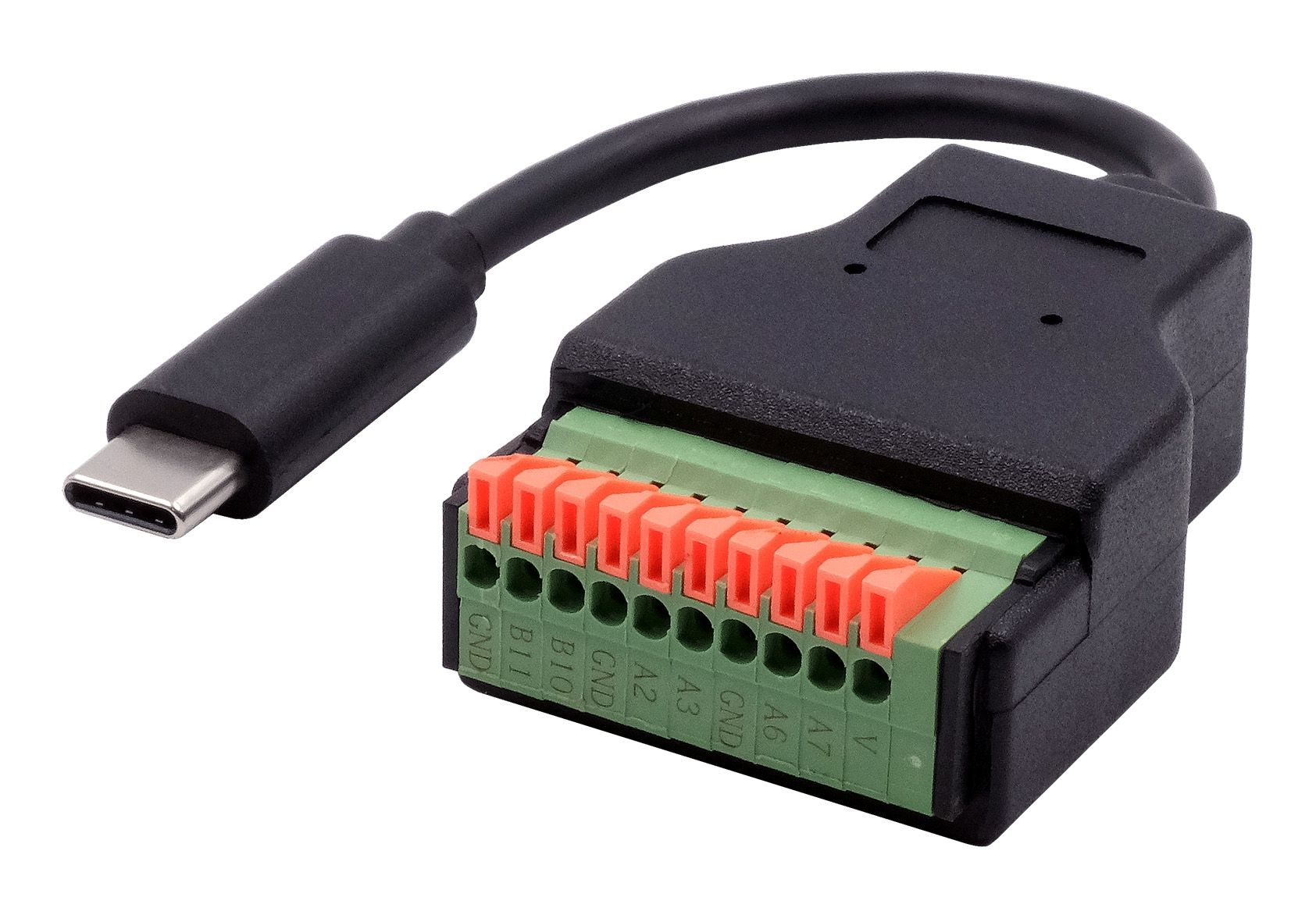 Kabel-Adapter USB-C Stecker zu 10-pin Terminal Block mit Drucktaster ...
